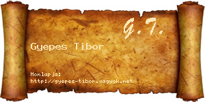 Gyepes Tibor névjegykártya